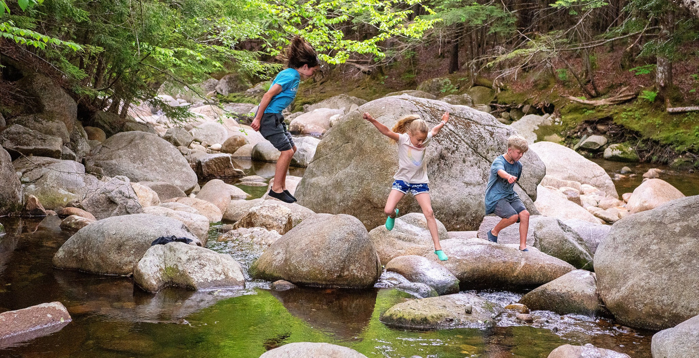 Kids playing in the river
